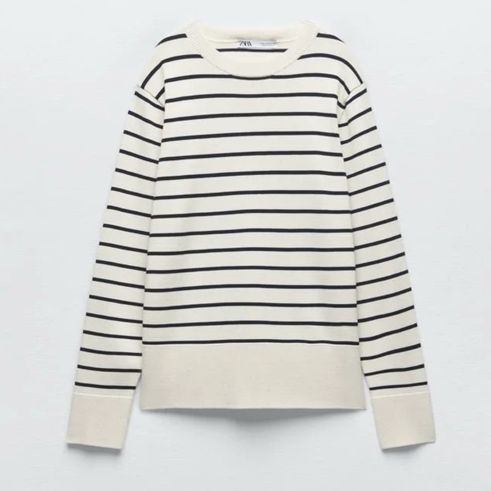 Zara Striped Viscose-Blend Sweater